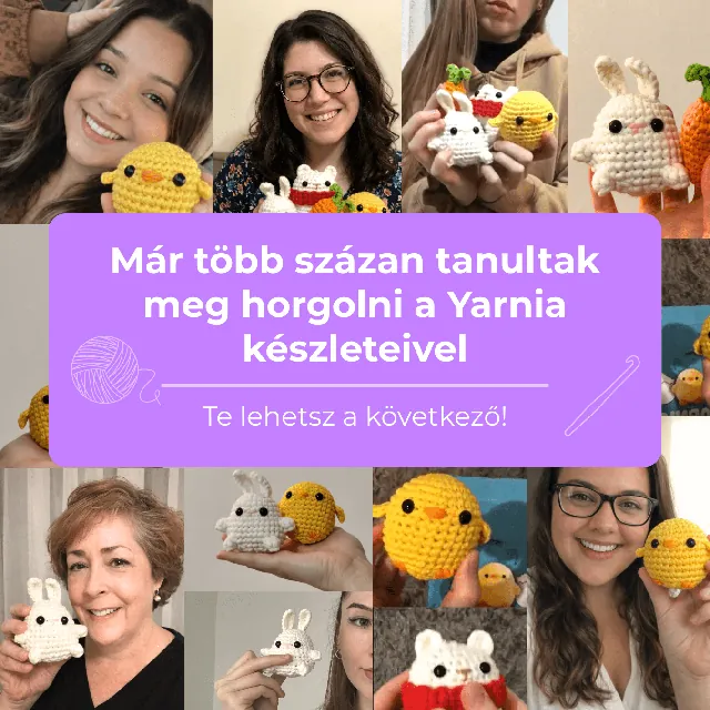 Vásárlók a saját maguk horgolta Yarnia figurákkal